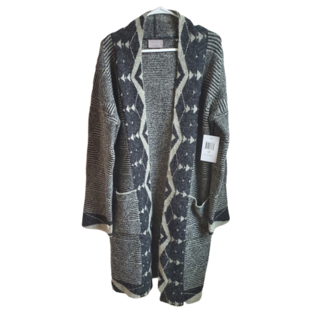 Cyrus Long Open Front Cardigan Size Medium